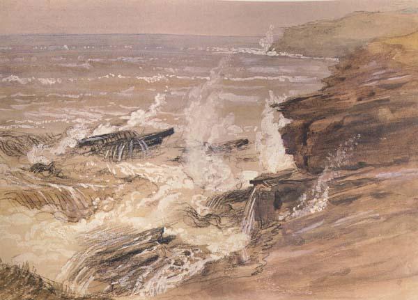 Samuel Palmer Storm and Wreck on the Cornish Coast